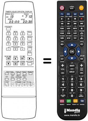 Télécommande équivalente White Westinghouse VTR 3002 S