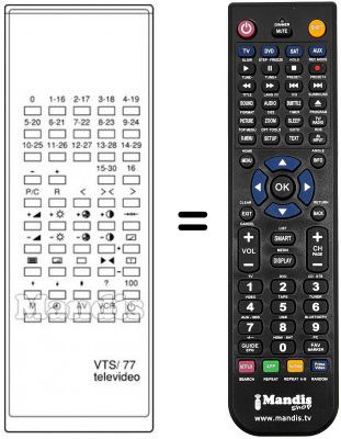 Télécommande équivalente VTS 77