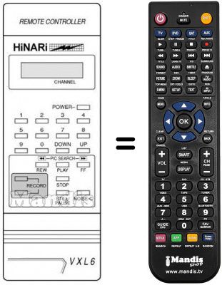 T&eacute;l&eacute;commande &eacute;quivalente VXL 6