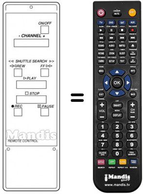 Télécommande équivalente VZ 908
