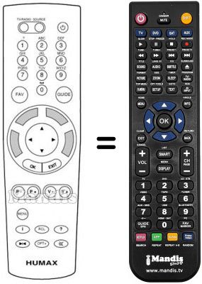 T&eacute;l&eacute;commande &eacute;quivalente Humax IR-FOX