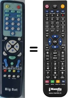 Télécommande équivalente Bigsat DSR 5500 DELUXE Télécommande équivalente Bigsat DSR 5500 DELUXE