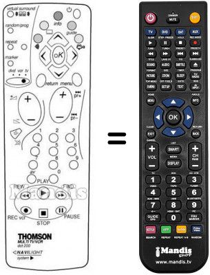 Télécommande équivalente Thomson DTH 2500 Télécommande équivalente Thomson DTH 2500