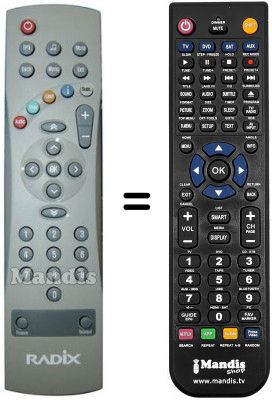 T&eacute;l&eacute;commande &eacute;quivalente Radix DTX 7