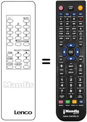 T&eacute;l&eacute;commande &eacute;quivalente Lenco SAT 4014 S