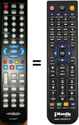 Télécommande équivalente Irradio DVT 502 DTT