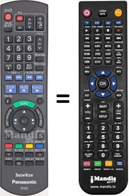 Télécommande équivalente Panasonic DMRE-X87