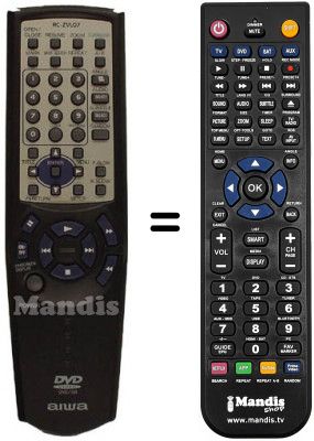Télécommande équivalente Aiwa XD-DV370