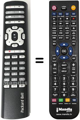 T&eacute;l&eacute;commande &eacute;quivalente PackardBell HDD RECORDER 80 / 250