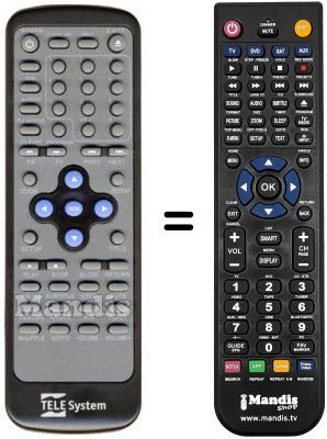 T&eacute;l&eacute;commande &eacute;quivalente Telesystem TS 5200 VXB