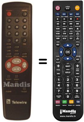 Télécommande équivalente TELEWIRE TW-1021