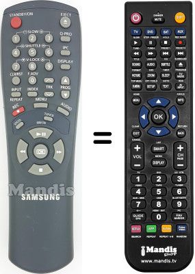 Télécommande équivalente Samsung SV435XV Télécommande équivalente Samsung SV435XV