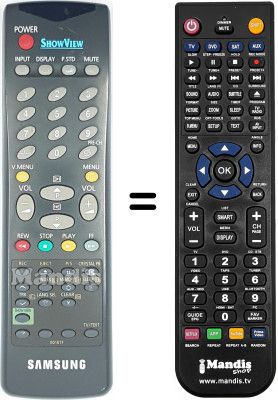 Télécommande équivalente Samsung 14C3F3 Télécommande équivalente Samsung 14C3F3