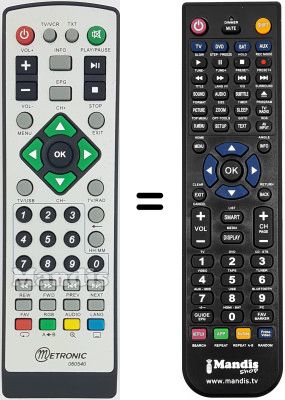 T&eacute;l&eacute;commande &eacute;quivalente Metronic ZAP BOX USB PLAYER