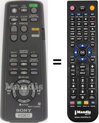 Télécommande équivalente Sony SLV-SX60NP Télécommande équivalente Sony SLV-SX60NP