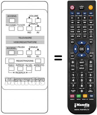 Télécommande équivalente Amstrad TVR3