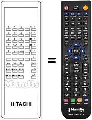 Télécommande équivalente Hitachi C15-P-110VT