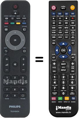 Télécommande équivalente Philips 32PFL3605H