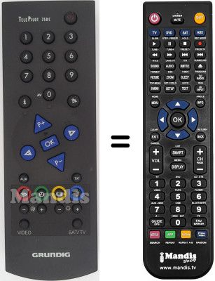 Télécommande équivalente Grundig T55-841FR Télécommande équivalente Grundig T55-841FR