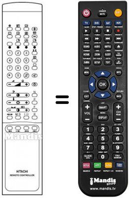 Télécommande équivalente Hitachi CS2832TA Télécommande équivalente Hitachi CS2832TA