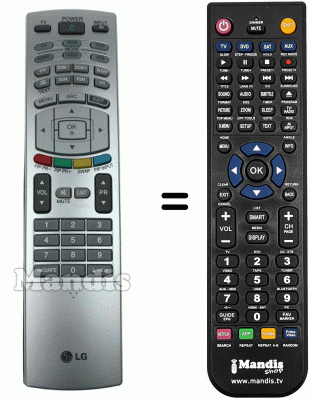 Télécommande équivalente LG 6710900011W Télécommande équivalente LG 6710900011W