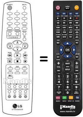 Télécommande équivalente LG 32FZ10PX Télécommande équivalente LG 32FZ10PX