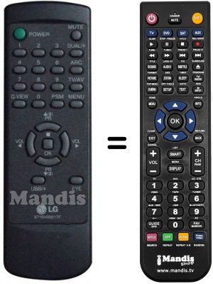 Télécommande équivalente LG 6710V00017F