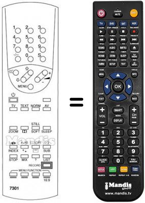 T&eacute;l&eacute;commande &eacute;quivalente Neckermann 772 / 542