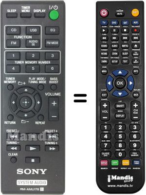 Télécommande équivalente RMAMU178