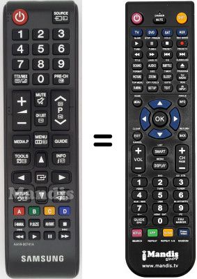 Télécommande équivalente Samsung LE26D450G1W/XZG Télécommande équivalente Samsung LE26D450G1W/XZG