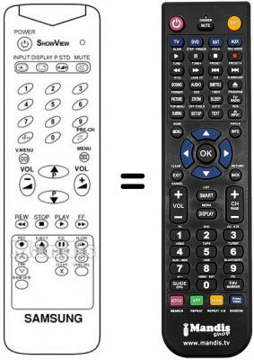 Télécommande équivalente Samsung 20C3DF Télécommande équivalente Samsung 20C3DF
