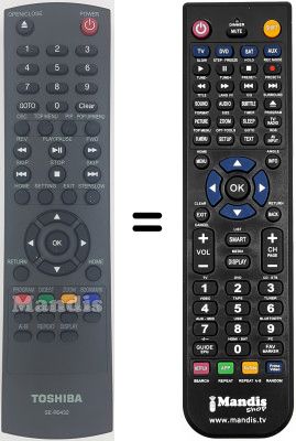 Télécommande équivalente Toshiba BDX3400