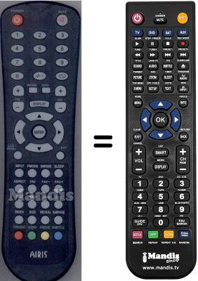 Télécommande équivalente Airis MW145