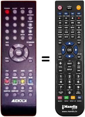 Télécommande équivalente AUDIOLA TVDB822LED (ver. 2)