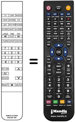 Télécommande équivalente Bang Olufsen LX5000