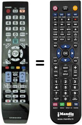 Télécommande équivalente Samsung UE46B6000 Télécommande équivalente Samsung UE46B6000