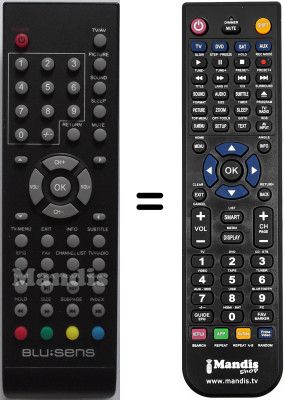 Télécommande équivalente Blusens M93-W-19P-SP-1091062