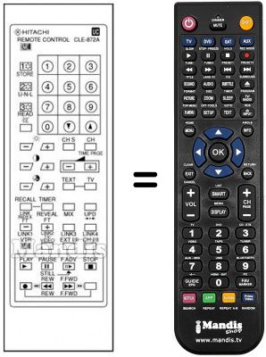 Télécommande équivalente Hitachi CPT2828VT Télécommande équivalente Hitachi CPT2828VT