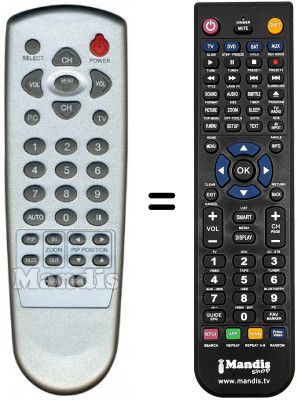 T&eacute;l&eacute;commande &eacute;quivalente Sliding ST1703W