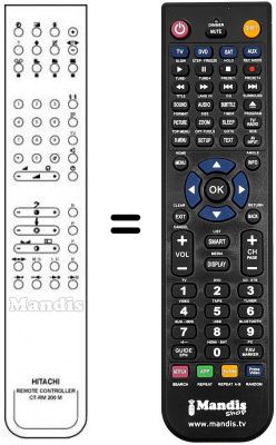 Télécommande équivalente Hitachi CPT2564 Télécommande équivalente Hitachi CPT2564