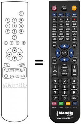 Télécommande équivalente REMCON151 Télécommande équivalente REMCON151