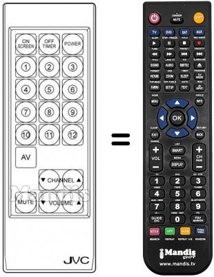 T&eacute;l&eacute;commande &eacute;quivalente JVC CT75