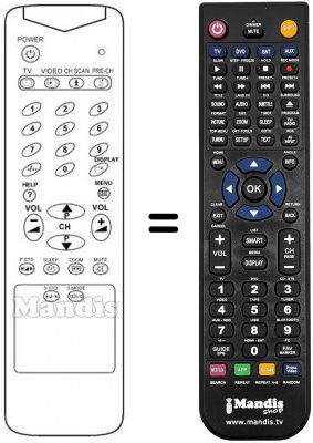 Télécommande équivalente Samsung CX5099 Télécommande équivalente Samsung CX5099