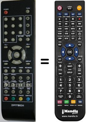 Télécommande équivalente DMTech TE15DVT