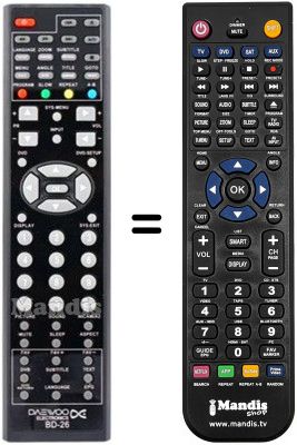 Télécommande équivalente Daewoo BD26