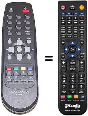 Télécommande équivalente Daewoo DTE28B1 Télécommande équivalente Daewoo DTE28B1