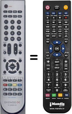 Télécommande équivalente RC-DWW02-V01