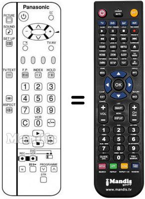 Télécommande équivalente Panasonic TX-15LT2F Télécommande équivalente Panasonic TX-15LT2F