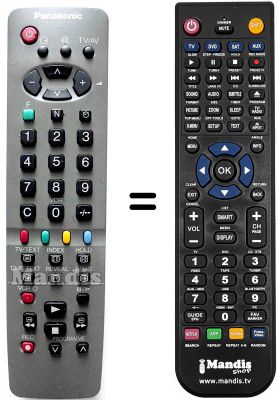 Télécommande équivalente Panasonic TX-21S4TC Télécommande équivalente Panasonic TX-21S4TC