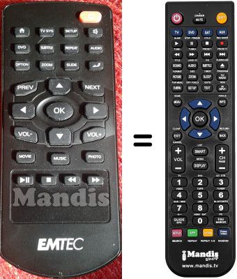 Télécommande équivalente Emtec MovieCubeK220